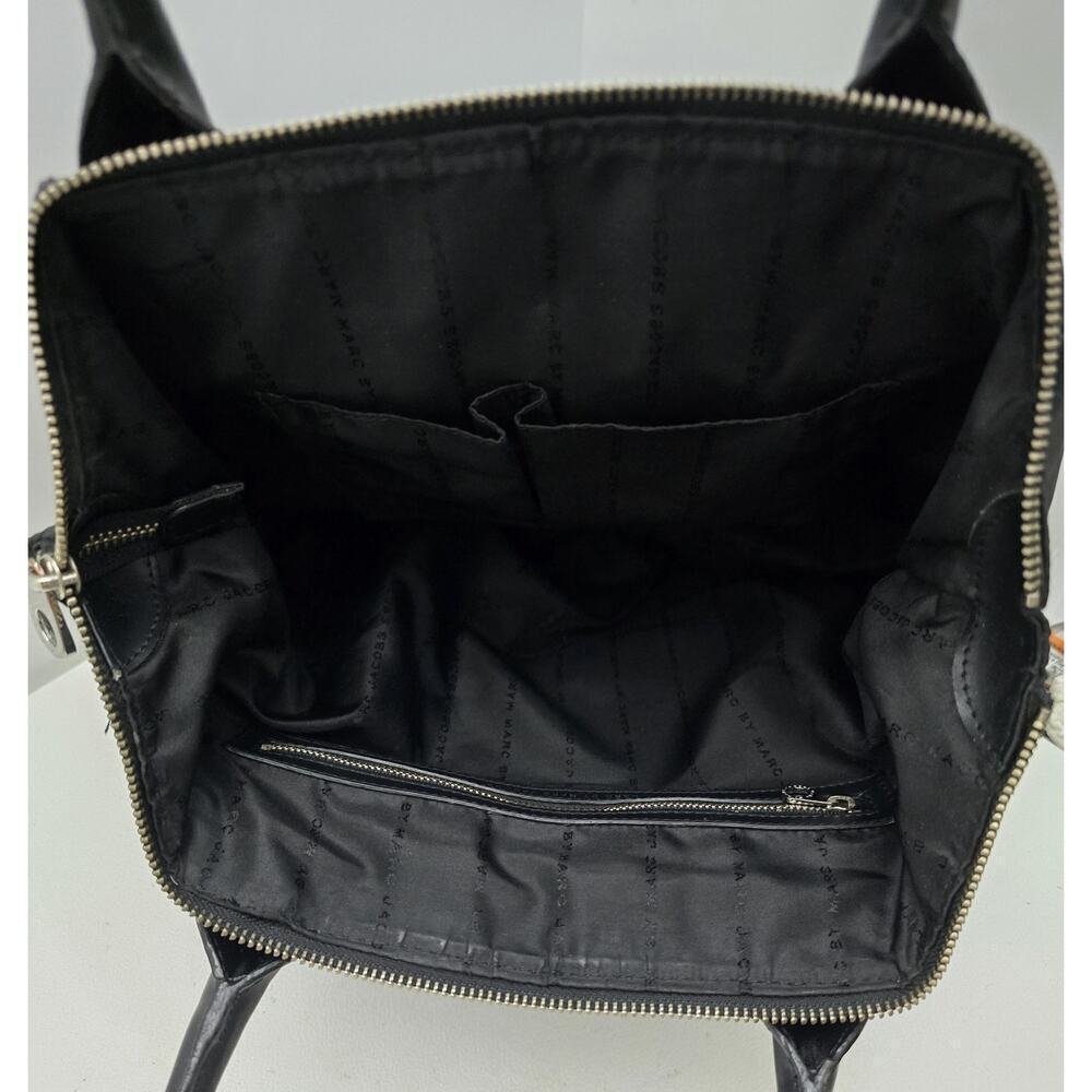 Marc Jacobs Womens Tote Bag Black Nylon Leather Pockets ID Tag Zip - Picture 12 of 12